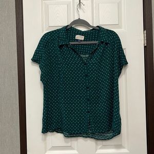 Target Green Button Down Blouse